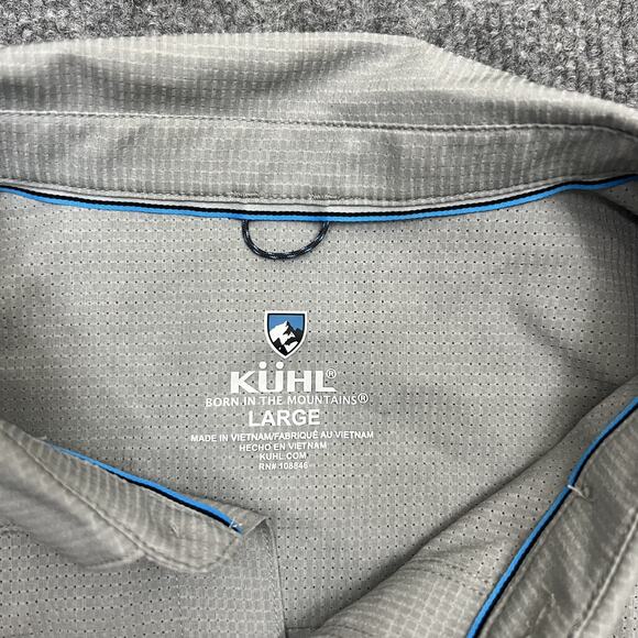 Kuhl Shirt Mens Large Gray Short Sleeve Button Up Hiking Outdoor Polyester - Picture 5 of 9